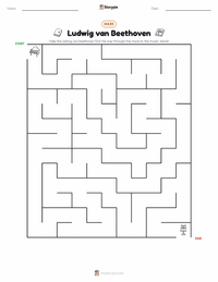 Ludwig van Beethoven printable worksheet preview