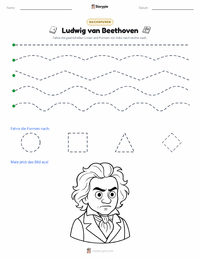 Ludwig van Beethoven druckbare Arbeitsblatt Vorschau