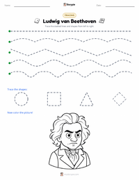 Ludwig van Beethoven printable worksheet preview