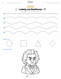 Ludwig van Beethoven yazdırılabilir çalışma sayfası önizlemesi