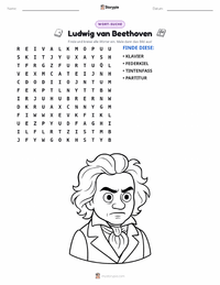 Ludwig van Beethoven druckbare Arbeitsblatt Vorschau