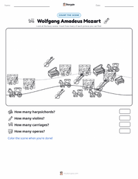 Wolfgang Amadeus Mozart printable worksheet preview