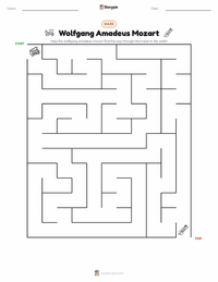 Wolfgang Amadeus Mozart printable worksheet preview