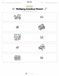 Wolfgang Amadeus Mozart printable worksheet preview