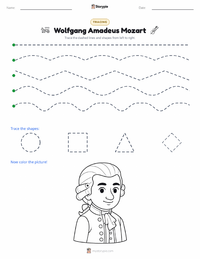Wolfgang Amadeus Mozart printable worksheet preview