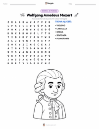 Anteprima della scheda stampabile di Wolfgang Amadeus Mozart