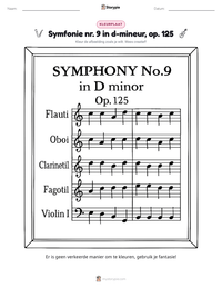 Symfonie nr. 9 in d-mineur, op. 125 afdrukbare werkblad voorbeeld