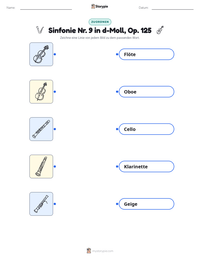 Sinfonie Nr. 9 in d-Moll, Op. 125 druckbare Arbeitsblatt Vorschau