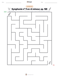 Aperçu de la feuille de travail imprimable Symphonie n° 9 en ré mineur, op. 125