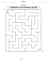 Symfonie nr. 9 in d-mineur, op. 125 afdrukbare werkblad voorbeeld