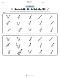 Sinfonie Nr. 9 in d-Moll, Op. 125 druckbare Arbeitsblatt Vorschau