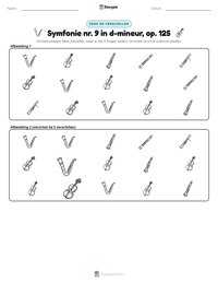 Symfonie nr. 9 in d-mineur, op. 125 afdrukbare werkblad voorbeeld