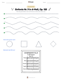 Sinfonie Nr. 9 in d-Moll, Op. 125 druckbare Arbeitsblatt Vorschau