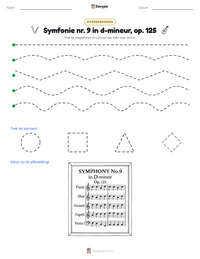 Symfonie nr. 9 in d-mineur, op. 125 afdrukbare werkblad voorbeeld