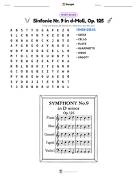Sinfonie Nr. 9 in d-Moll, Op. 125 druckbare Arbeitsblatt Vorschau