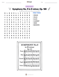 Symphony No. 9 in D minor, Op. 125 printable worksheet preview
