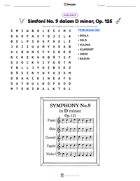 Prabaca lembar kerja cetak Simfoni No. 9 dalam D minor, Op. 125