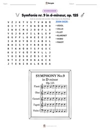 Symfonie nr. 9 in d-mineur, op. 125 afdrukbare werkblad voorbeeld