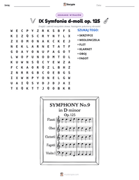 Podgląd drukowalnego arkusza ćwiczeń IX Symfonia d-moll op. 125