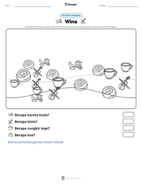 Prabaca lembar kerja cetak Wina