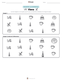 Vista previa de la hoja de trabajo imprimible de Viena