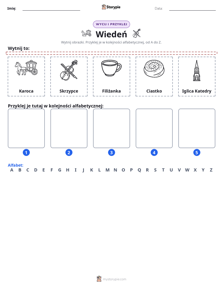 Wytnij i Wklej Alfabet
