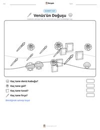 Venüs'ün Doğuşu yazdırılabilir çalışma sayfası önizlemesi