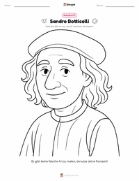 Sandro Botticelli Malvorlage für Kinder