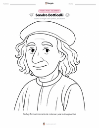 Página para colorear de Sandro Botticelli para niños