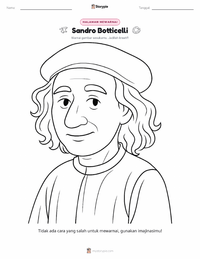 Halaman mewarnai Sandro Botticelli untuk anak-anak