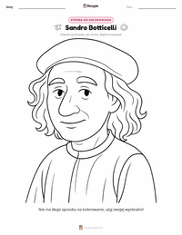 Strona do kolorowania Sandro Botticelli dla dzieci