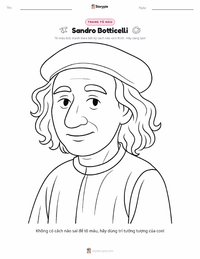 Trang tô màu Sandro Botticelli cho trẻ em