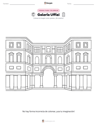 Vista previa de la hoja de trabajo imprimible de Galería Uffizi