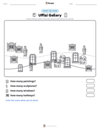 Uffizi Gallery printable worksheet preview
