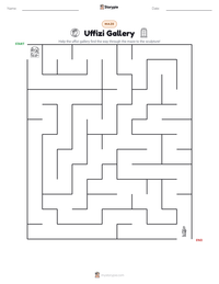 Uffizi Gallery printable worksheet preview
