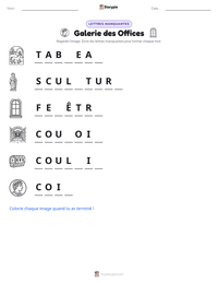 Aperçu de la feuille de travail imprimable Galerie des Offices