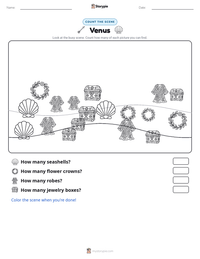 Venus printable worksheet preview