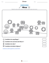 Aperçu de la feuille de travail imprimable Vénus