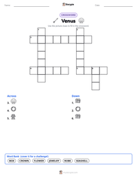 Venus printable worksheet preview