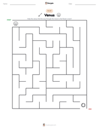 Venus printable worksheet preview