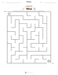 Aperçu de la feuille de travail imprimable Vénus