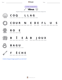 Aperçu de la feuille de travail imprimable Vénus