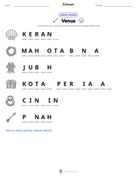 Prabaca lembar kerja cetak Venus
