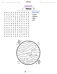 Venus afdrukbare werkblad voorbeeld