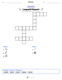 Leopold Mozart printable worksheet preview