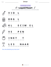Leopold Mozart afdrukbare werkblad voorbeeld