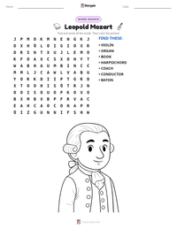 Leopold Mozart printable worksheet preview