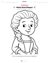 Maria Anna Mozart printable worksheet preview