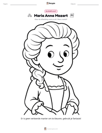 Maria Anna Mozart afdrukbare werkblad voorbeeld
