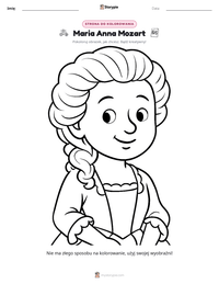 Podgląd drukowalnego arkusza ćwiczeń Maria Anna Mozart